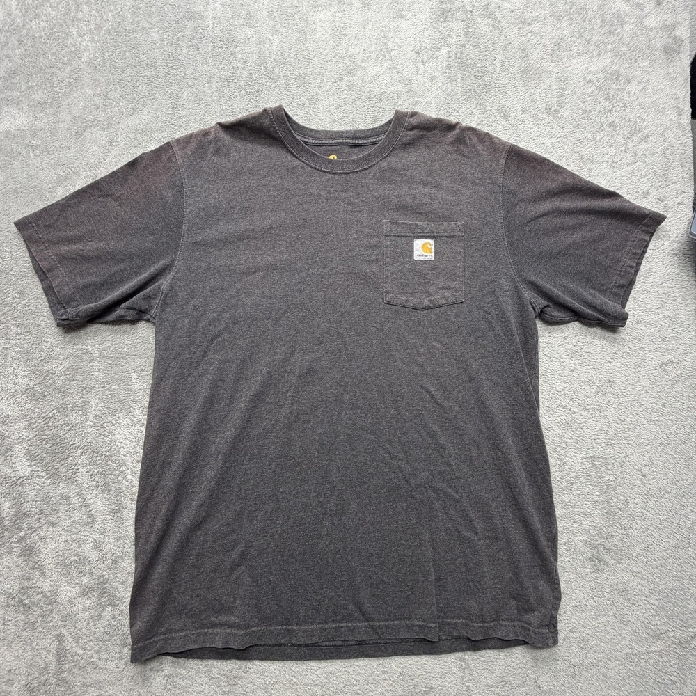 Carhartt Shirt Mens XLT Gray Pocket‎ Tagless Cotton Polyester Crewneck Tee